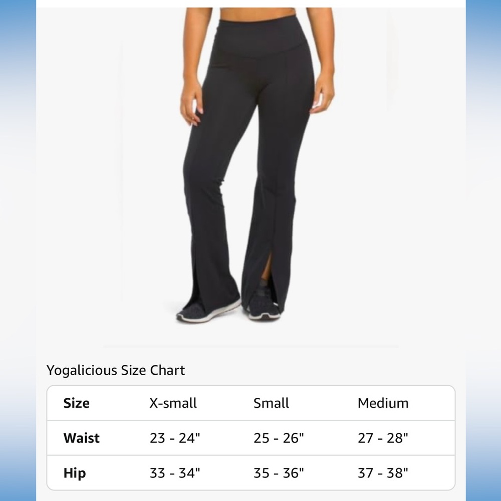 Yogalicious Womens Lux Mia High Elastic Free Waist Flare Leg Pant. Medium. Black - Picture 3 of 10